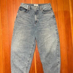 AGOLDE High Waist Organic Cotton Balloon Jeans in Wash Zone Size US 30